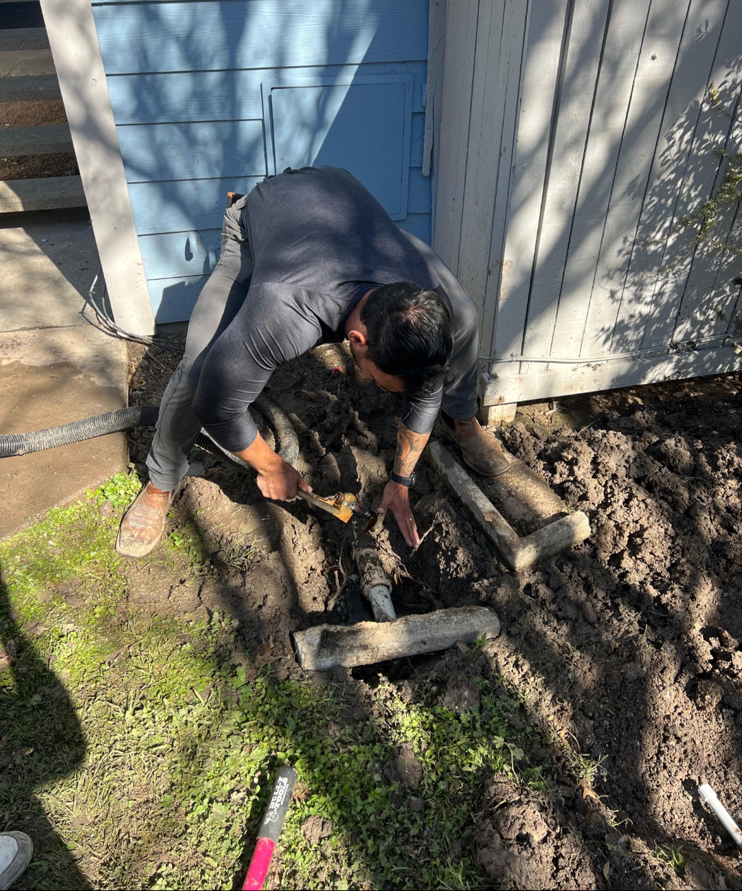 Main water line repair in progress